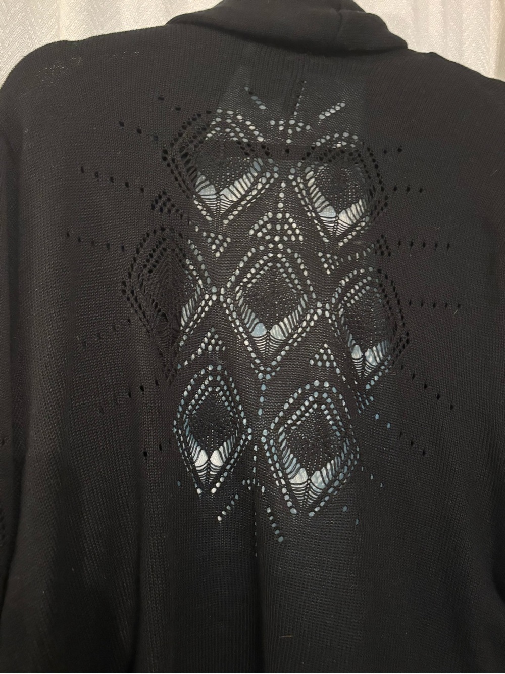 Black Short Sleeved Open Front Cardigan
